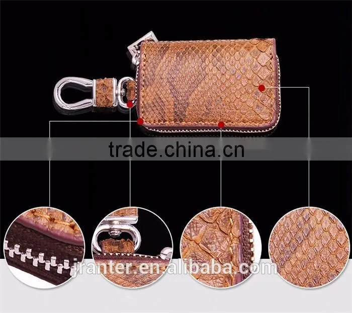Custom python snakeskin key case for car,smart leather car key case