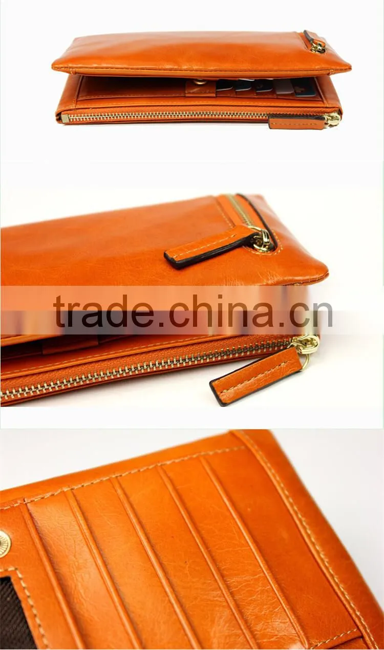 Real leather wallet genuine cowhide leather wallet Wholesale bulk lady leather purse