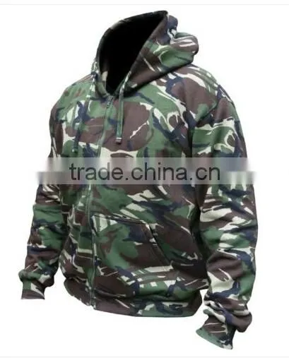MENS ARMY JACKET HOODIE FLEECE LINED HOODY S M L XL XXL CAMO FISHING
