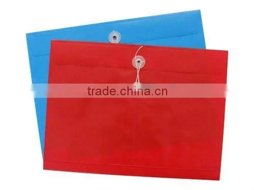 office soft plastic file pocket button PVC file folder