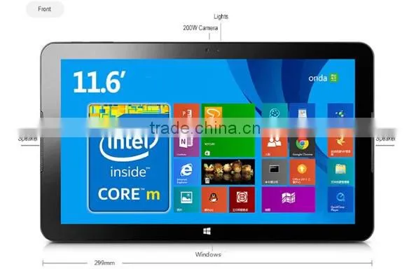 Onda V116w Core M 11.6 inch Intel 5Y10c Tablet PC Laptop 4GB LPDDR3 128GB SSD Win 8 OGS Screen USB 3.0