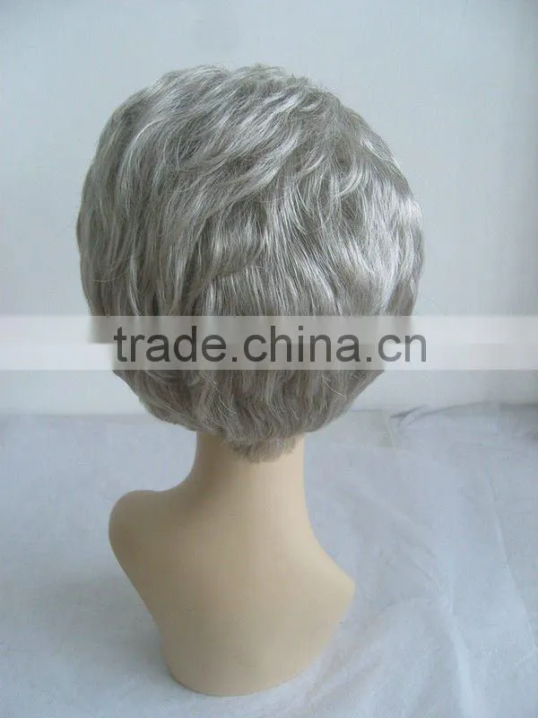 Short Synthetic Grey Full Lace Wigs For Women