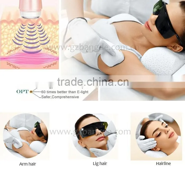 Effective !!! Hair removal a portable elight (IPL+RF) +SHR+OPTfor wrinkle and pigment removal with high quality
