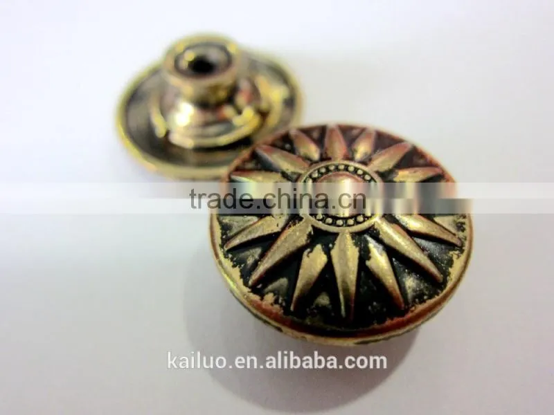 brush brass color jeans button