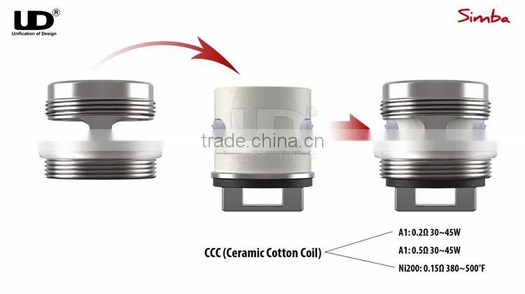 2016 UD e cigarette Simba CCC head four occ head and one ss cover