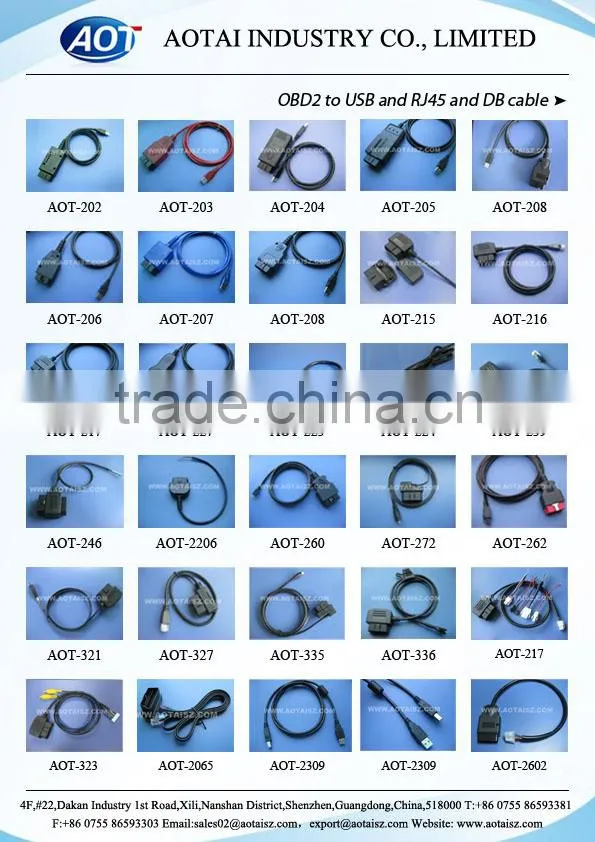 AOT auto cable obd interface Professional automotive harness