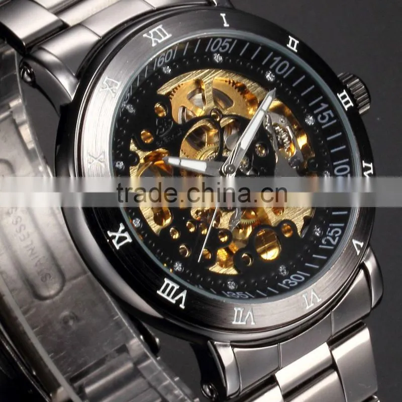 Luxury Full Steel Analog Auto Mechanical Wristwatch Men Automatic Watch