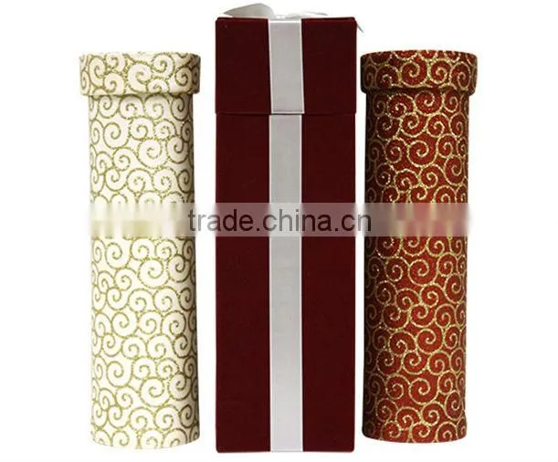 Beautiful Red Paper Wine Bottle Box,Cardboard Box With Satin Lining (High Quality,Fast Printing)