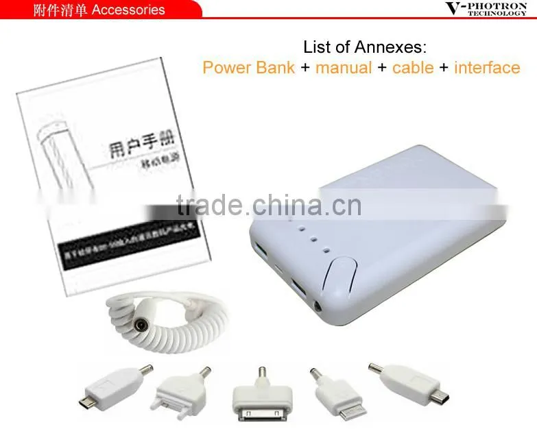 High quality extended fashion external new universal portable 13000mah power bank