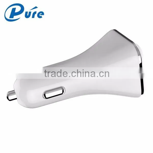 Wholesale ABS material universal car charger, 5V 5.2A/6.8A dual usb car charger cell phone charger with intelligent recognition