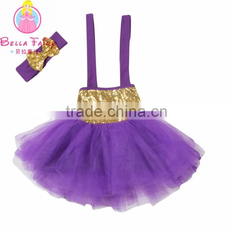 Red sequin girls summer party dress baby fashion clothes designer one piece party dresses