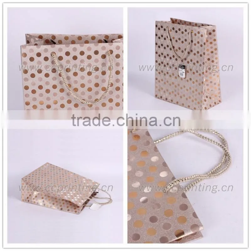 Cheap price gold foil promotional gift paper bag luxury