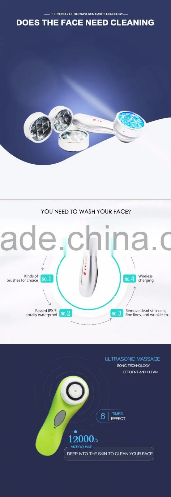 2016 latest gift made in china beauty machines home use sonic beauty machine