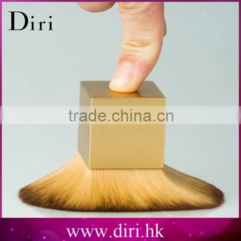 Golden Color Kabuki Brush Square Shape Handle Cosmetic Powder Brush
