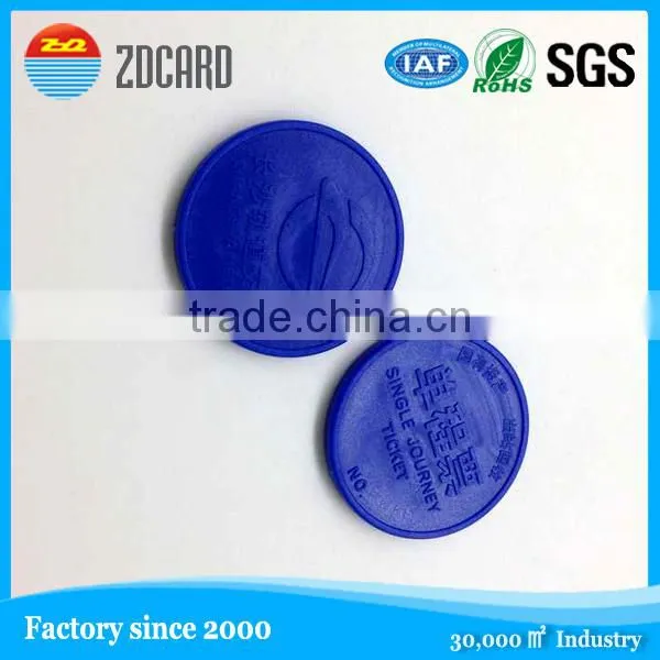 Factory price rfid coin tags, button tags, metro ticket tokens for transportation