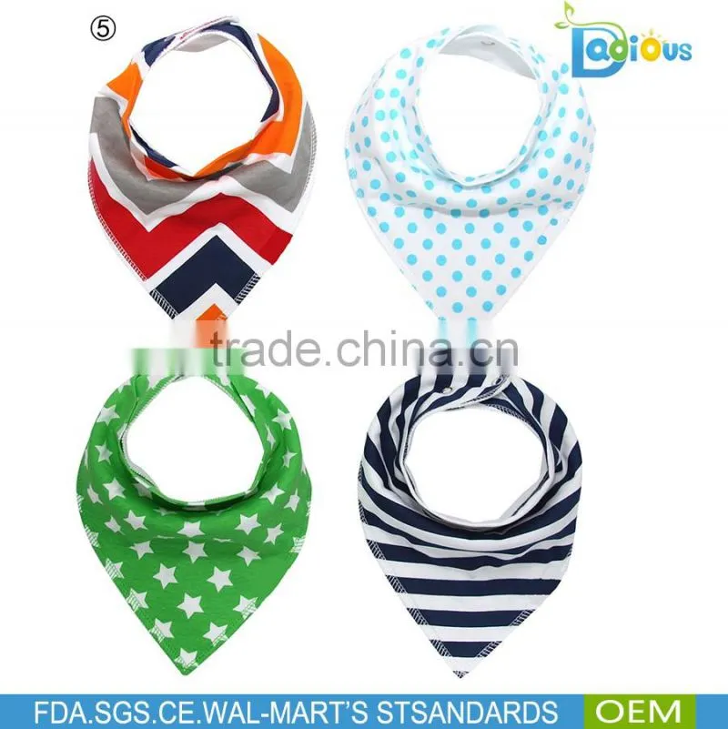 stylish white and black baby boys bibs 100% cotton baby bandana bibs