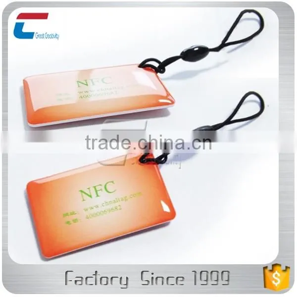 Passive NFC RFID Tag Customized Epoxy NFC Key Fob Passive Plastic Rfid Key Tag 180 Bytes Memory