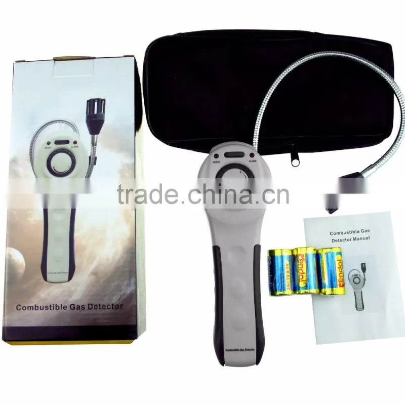 Combustible Gas Leak Detector with Built-in Sensor, Adjustable Sound Light Alarm Tester, Natural Gas