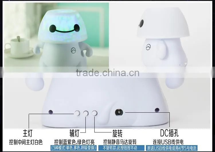 rotatable 3 colors LED starry night projection lamp-cartoon designed