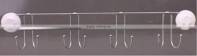 simple suction peg hook with 4 hooks bathroom storage rack hanger