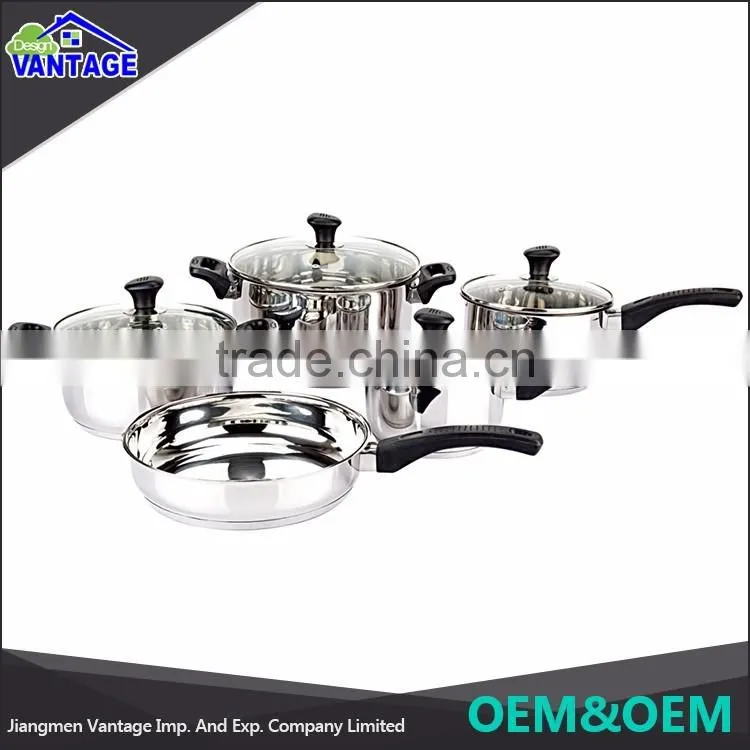 Wholesale high quality 9pcs stainless steel cookware sets russian cookware for Kitchen