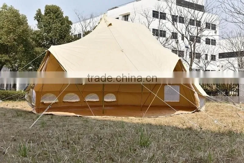 Beige Color Customized Tulip Bell Tents Camping Cotton Canvas Bell Tent