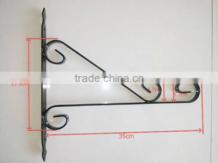 Wrought Iron Rustic Wall Garden Bracket Decor Hook Hang Flowers Baskets Lanterns