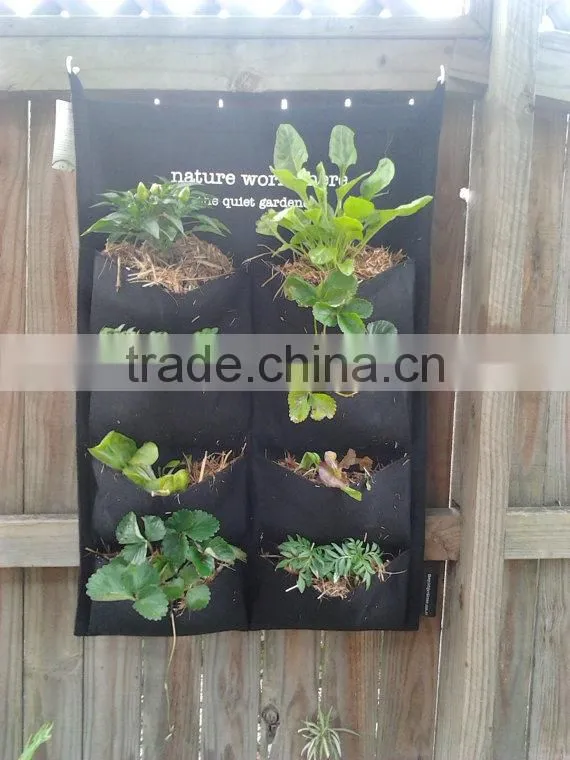 Felt Pocket Green Wall for Garden,Vertical Garden Planter - 8 Garden Pockets