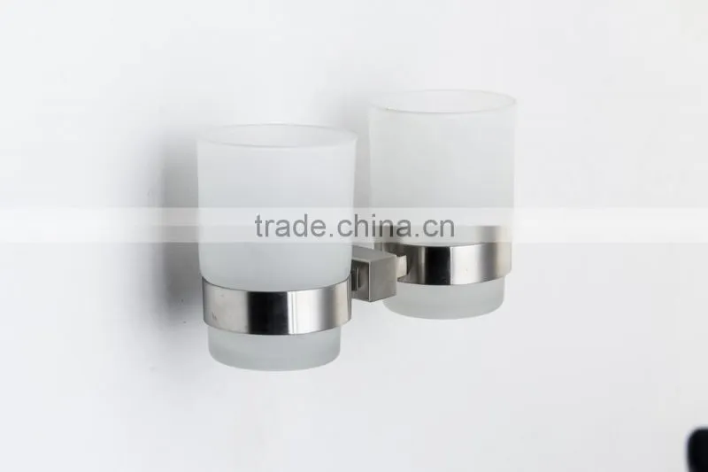 Wholesale Wall Mounted Stainless Steel Bathroom Double Cup Holder BSCI