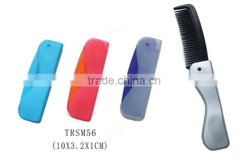 Cheap folding colorful plastic mini hotel comb travel pocket hair brush