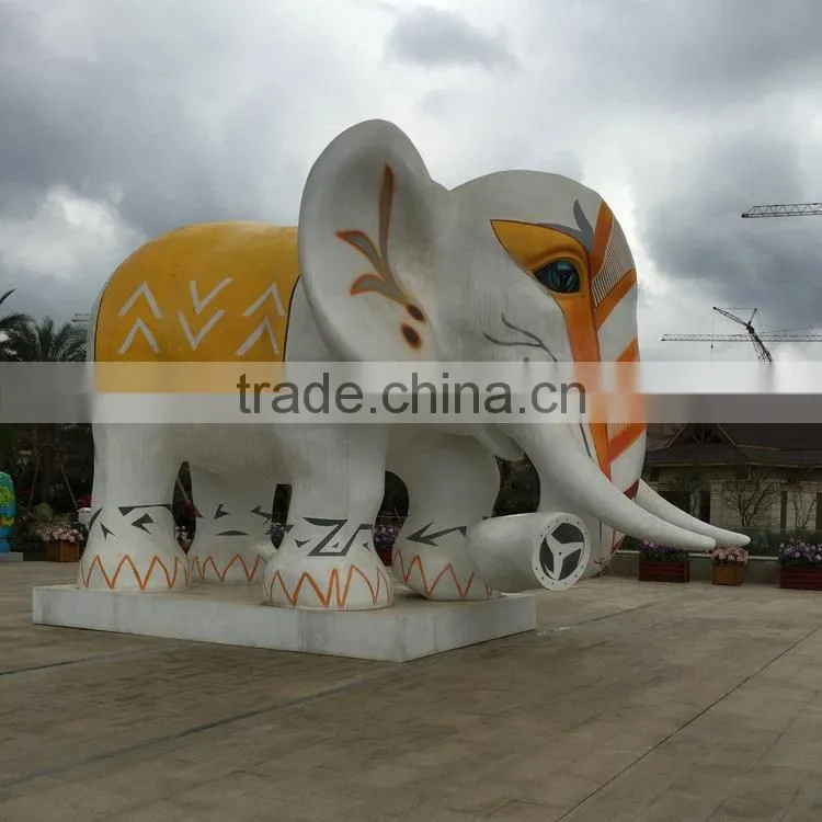 Tall 5m fiberglass elephant landscape sculpture