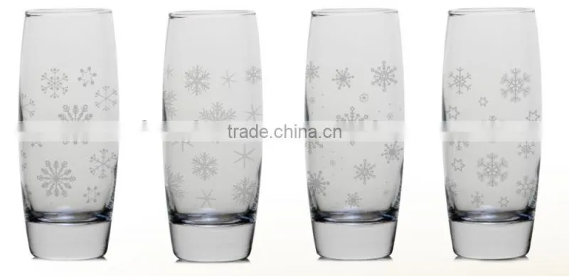 10oz 12oz christmas snow color prinitng drinking glass water glass cup juice cup