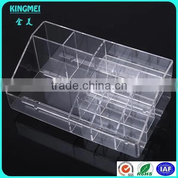 Hot sale clear plastic plexiglass makeup organizer & large makeup organizer storage box & cosmetic makeup organizer