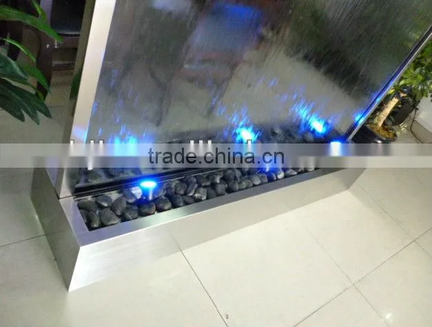 Exterior glass wall indoor waterfalls for homes artificial waterfalls