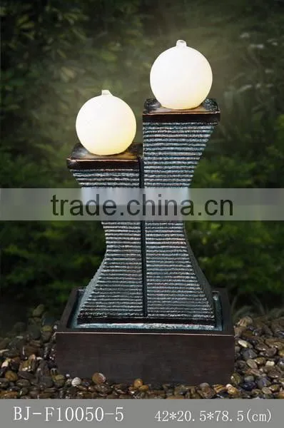 Decorative resin outdoor water fountains and artificial waterfalls