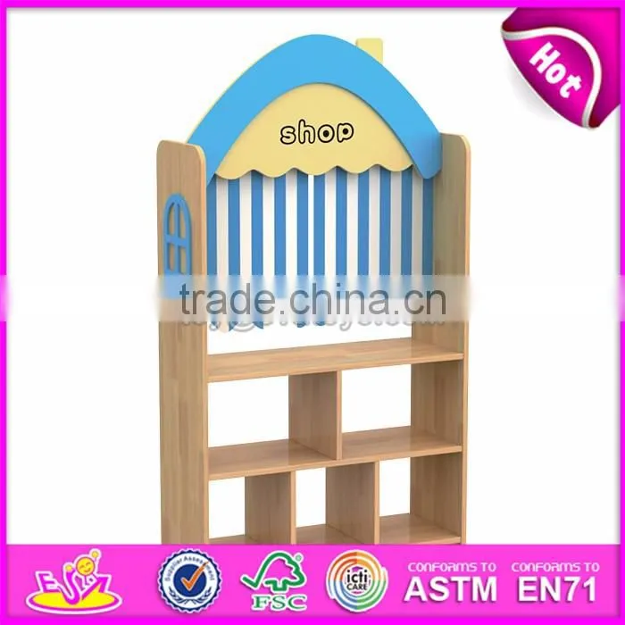 Best wholesale kindergarten toy storage wooden kids storage shelves W08C195