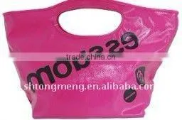 Eco-friendly shinning handled PU Ladys tote bag