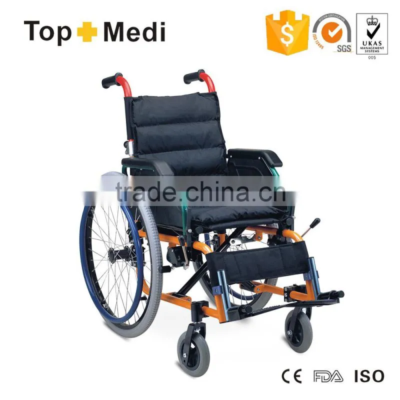 Topmedi homecare folding manual aluminum light wheelchair for disabled children