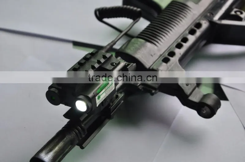 New Military Standard Compact Square Design Tactical ES-FX103-LG green laser sight with led flashlight Combo (FDA certified)