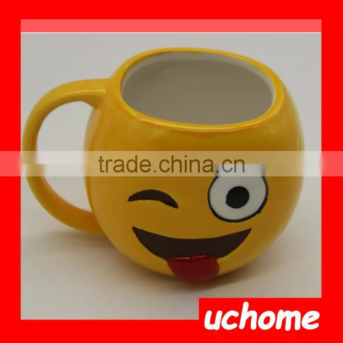 UCHOME Unique Funny Ceramic Emoji Mug,Emoji Cups