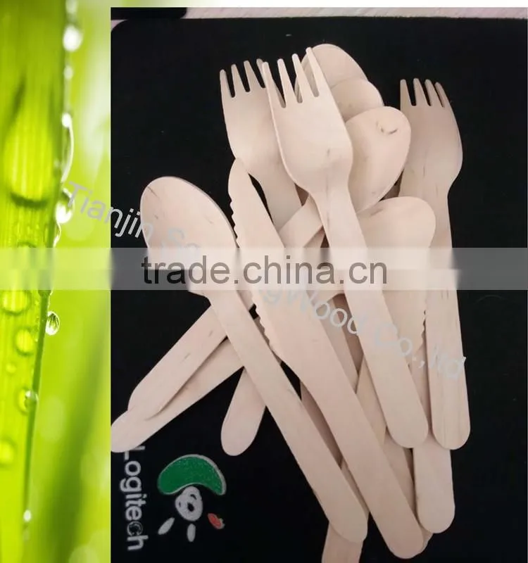 hot selling eco-friendly birch wood forks knife spoon