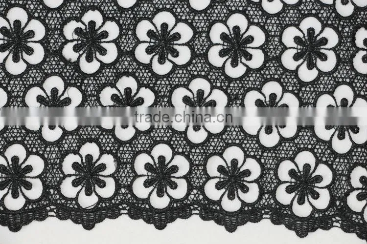 embroidered flower trim fabric