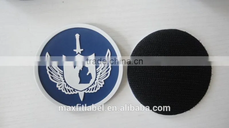 china factory cheap high quality embossed rubber pvc logo patch