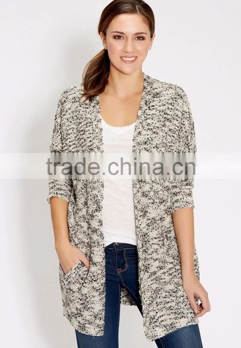 womens colorful no button cardigan sweater with pockets