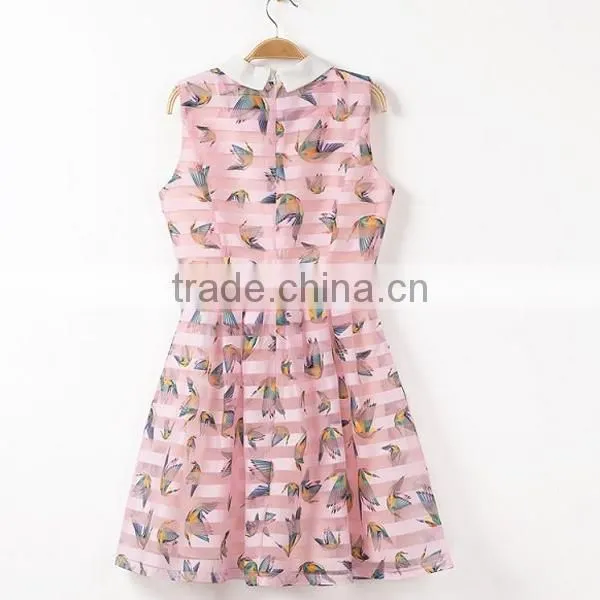 HD-D204 elegant fashion ladies pink princess organza dress/woman dress