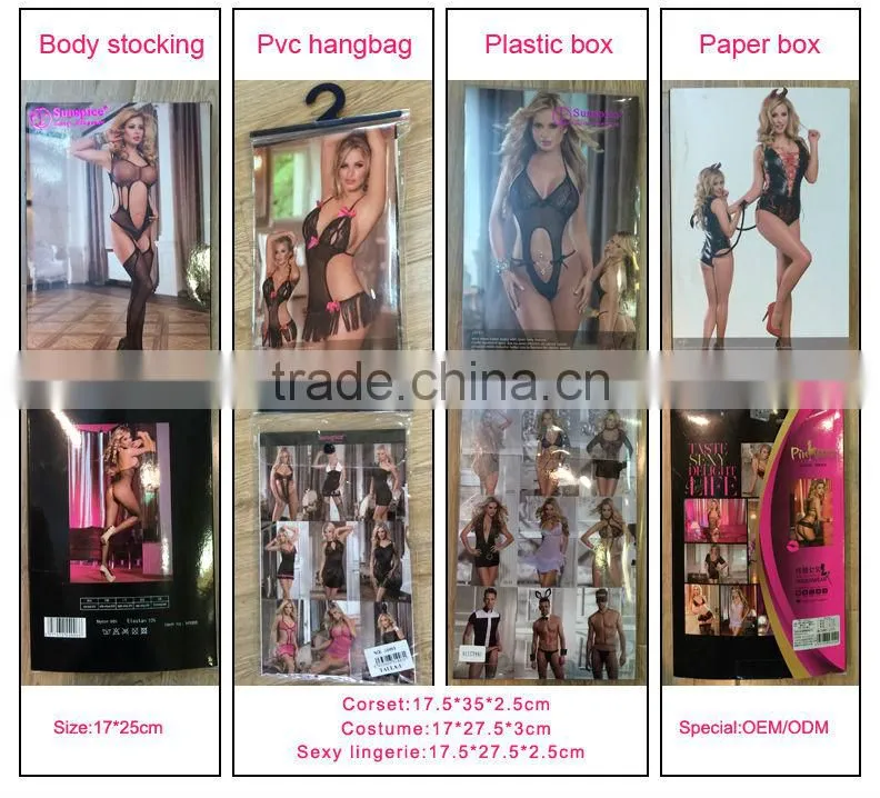 2017 Sunspice hot sale fasionable style black leather lingerie