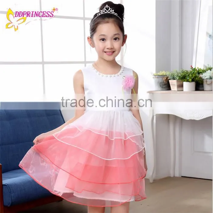 2015 large stock girls' casual dress korea design children dresses princess tulle dress for girl