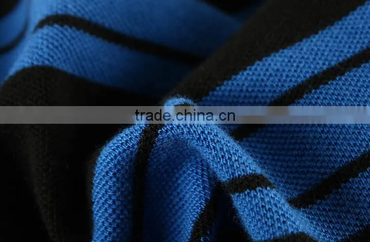 Custom Blue black cotton Striped golf apparel for men
