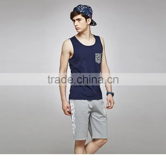Custom casual embroidery 100%cotton tank tops