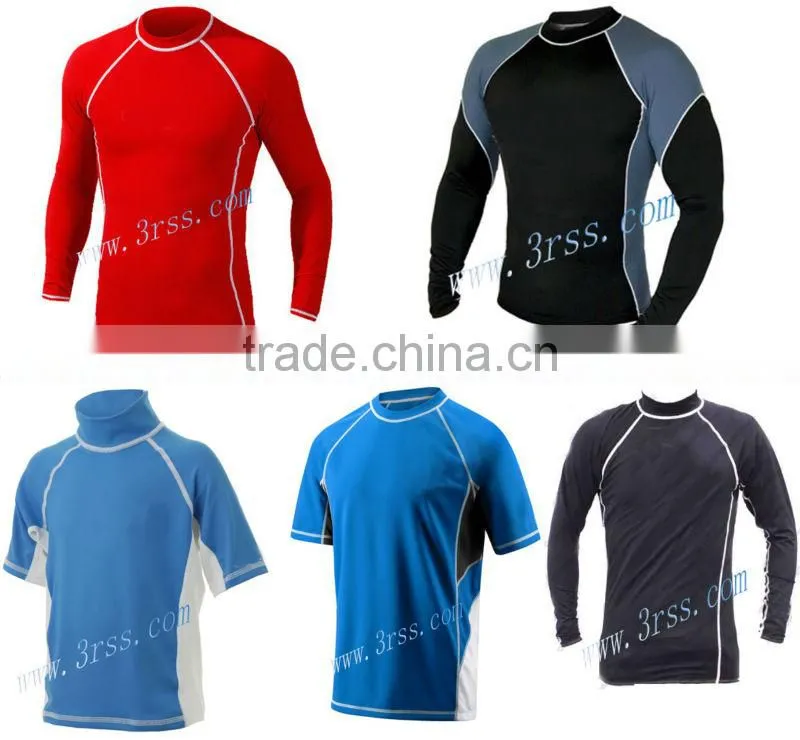2014 black long sleeve rash t shirt for men